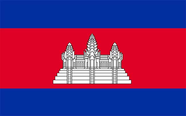 Hindu temple in Cambodia flag