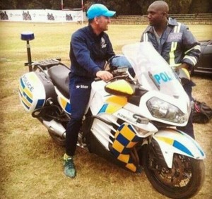 Dhoni on bike