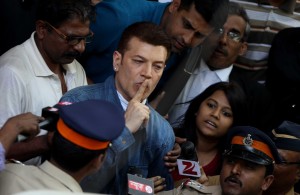 MUMBAI, INDIA - MARCH 8: Bollywood actor Aditya Pancholi produced at the Bandra court and granted bail, after being arrested for assaulting a bouncer at a pub in Juhu, on March 8, 2015 in Mumbai, India. According to the Santacruz Police, Pancholi, who was allegedly under the influence of alcohol, was annoyed at a disc jockey at a Juhu-Tara Road night club in Juhu, after he did not play the songs he had requested. (Photo by Satish Bate/Hindustan Times via Getty Images)