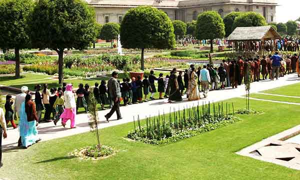 People visiting Moghul Garden