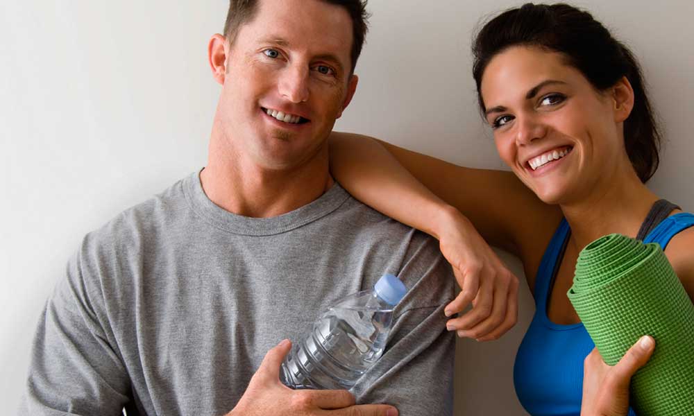 romantic couple exercise