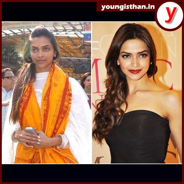 DeepikaPadukone with & without makeup