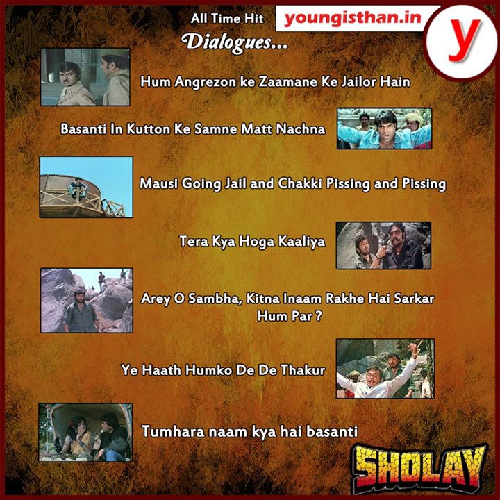 All time hit dialogues of Sholay
