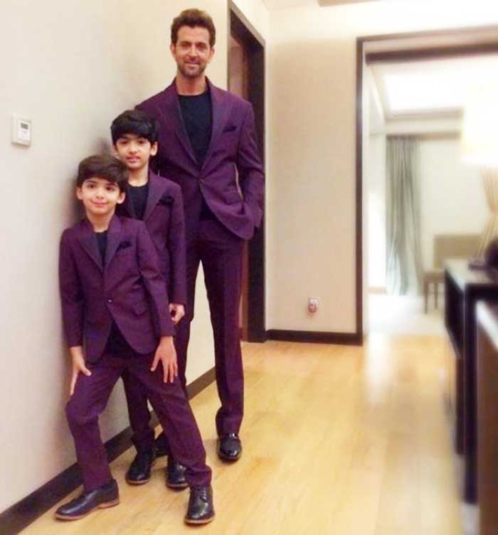 Hrithik Roshan with his sons