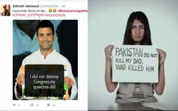 Memes that targeted Gurmehar Kaur