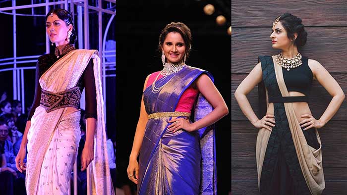 Dramatic saree draping styles