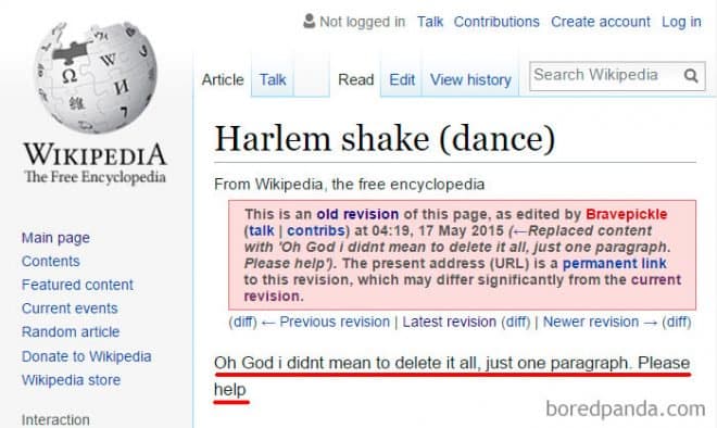 Funny Wikipedia Edits