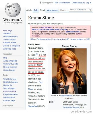 Funny Wikipedia Edits