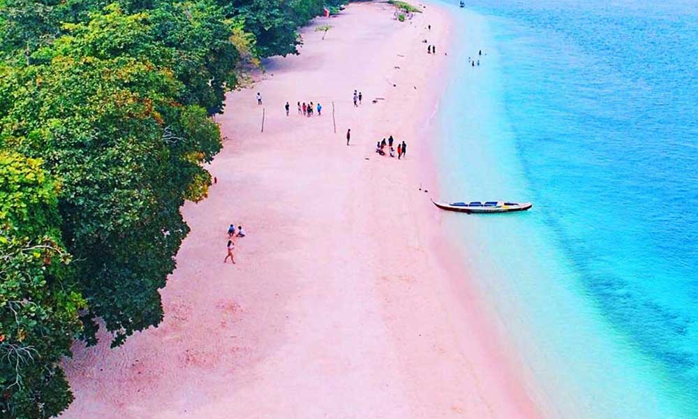 pink beaches