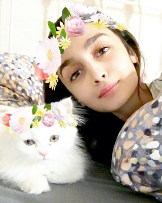 Alia Bhatt With Her Cat