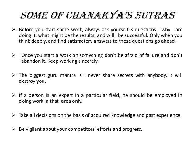 Chanakya policies