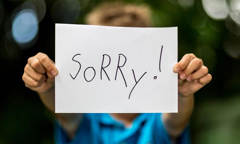 saying sorry