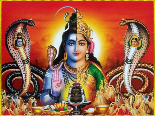 “Ardhanarishvara” The Incarnation Of Shiva And Parvati