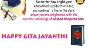 “Gita Jayanti” Birthday of Bhagawat Gita The Holy Book