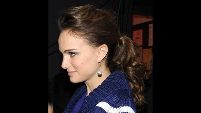 Glam up ponytail the Natalie Portman way