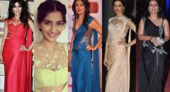 Who makes the sari-gown look work?