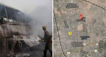 Seven killed as Karnataka bus catches fire