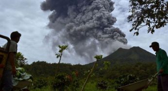 Two volcanoes erupt in Indonesia