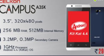 Celkon Campus A35K: The Cheapest SmartPhone With Android KitKat & 3G Support!